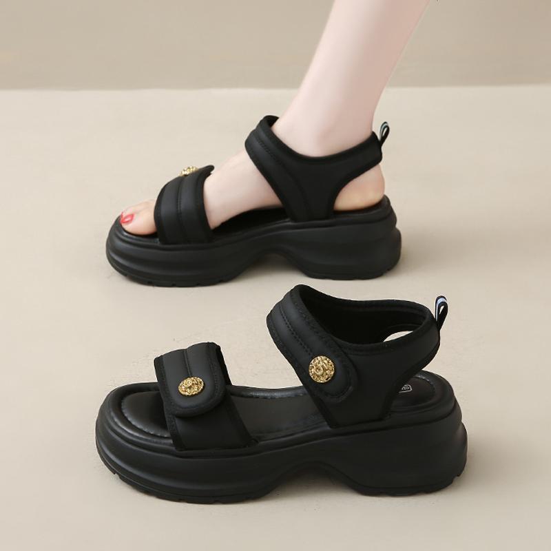 

Fashion CRLAYDK Women Open Toe Doule Ankle Strap Wedge Sandals Fashion Hook&Loop Adjustable Summer Slides Beach Casual Platform Shoes 40