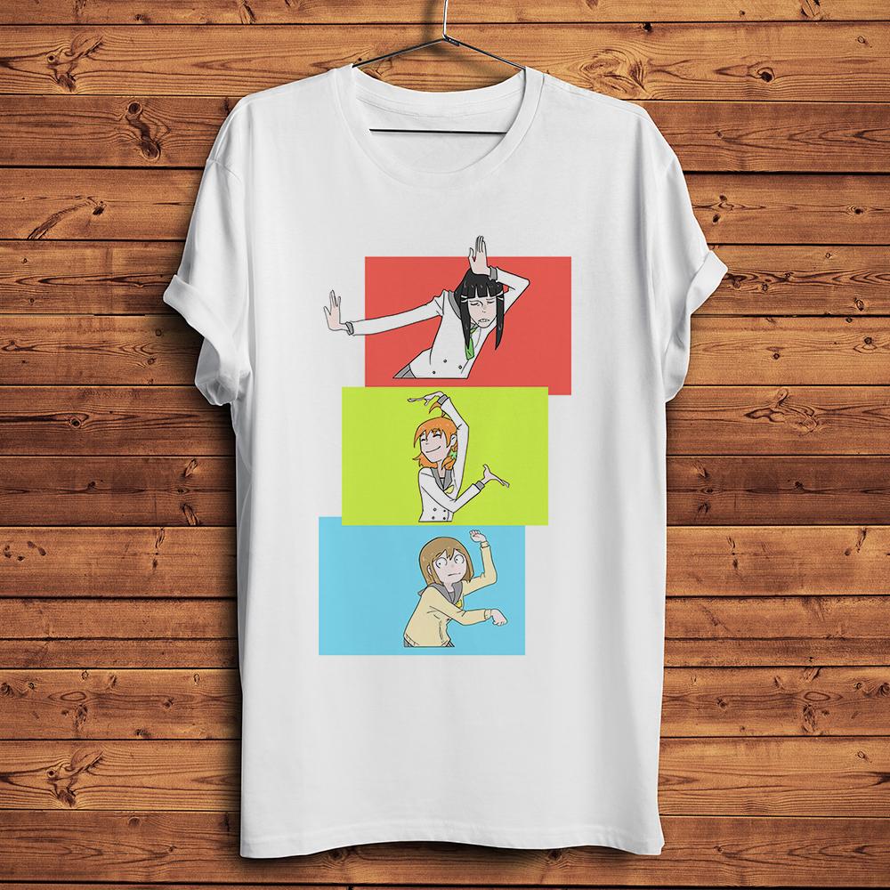 

Asakusa Midori Kanamori Sayaka Mizusaki Tsubame Funny Anime Tshirt White T Shirt Homme Unisex tee Eizouken ni wa Te wo Dasu na S