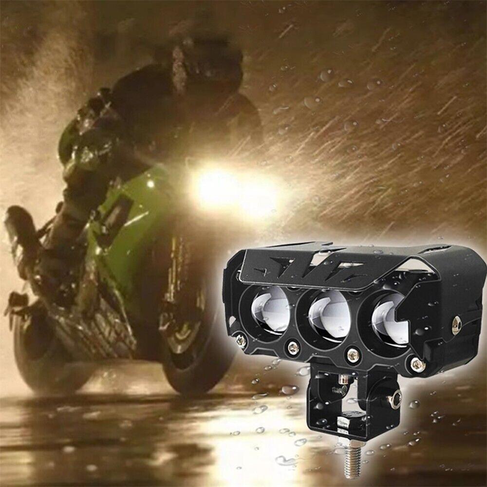 Car Work LIghts Motorcycle LED Dual Color Mini Lens Headlight Driving Light Fog Lamps Motorcycle Headlights SUV UTV Spotlight