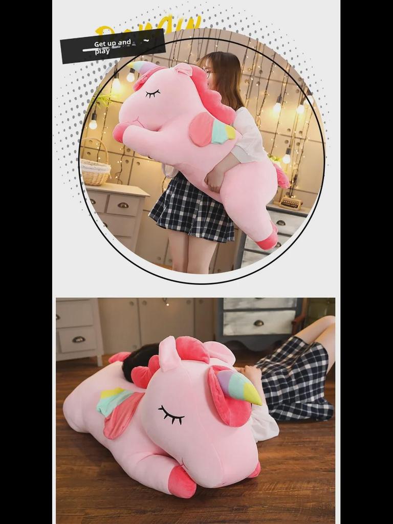 Angel Unicorn Pegasus Pillow Plush - Rainbow Cotton Doll Gift