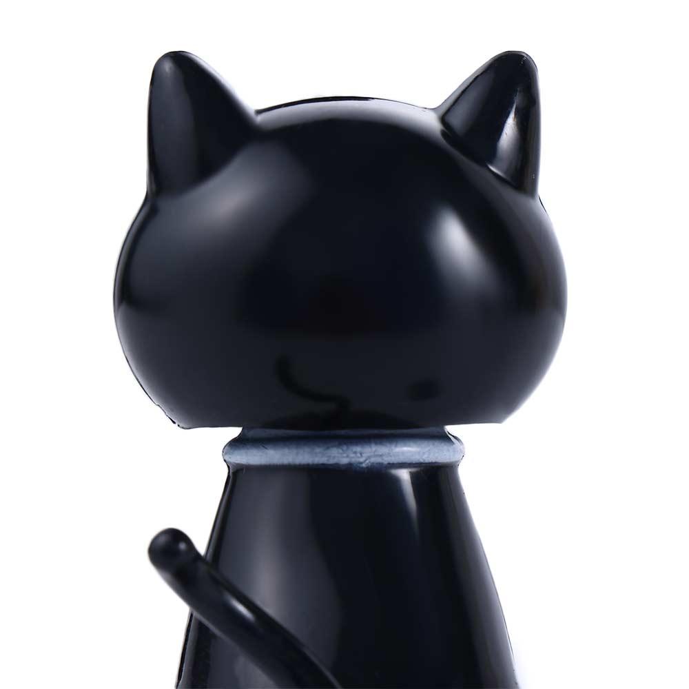 Friendly Solar Powered Black Dancing Cat Figure Solar Toy Doll Shaking Head Cat Bobble Head Doll
