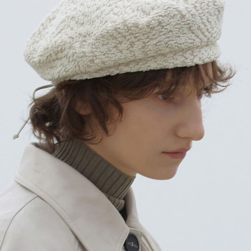 UNDERCONTROL studio PLATE BERET / STRAP / BEAN TWEED / D BEIGE
