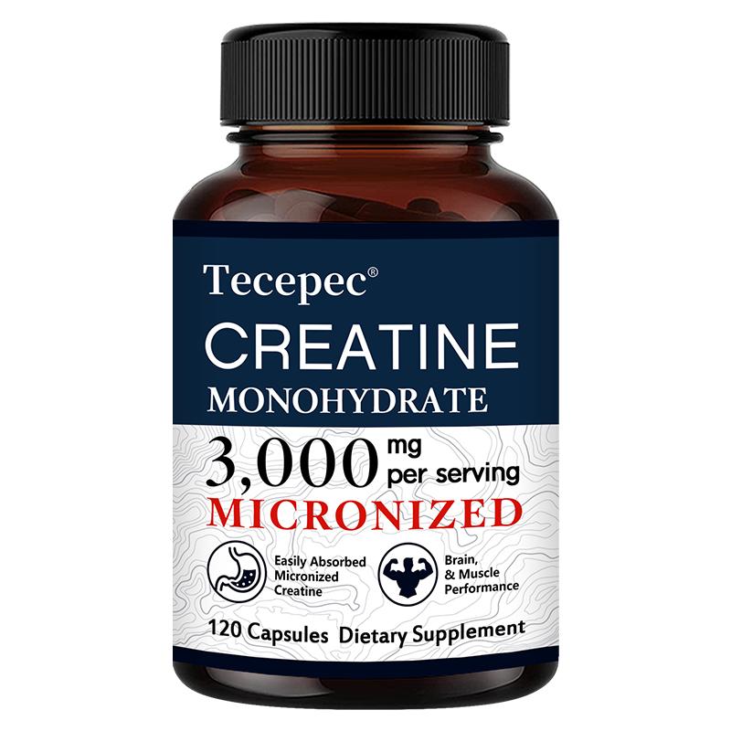 Creatine Monohydrate Dietary Supplement, 3000 Mg Per Serving, 120 Capsules Per Bottle