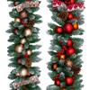 Factory Christmas Wreath Door Hanging Decorative Vine Snowfall for Mall Entrance Stair Handrail Pendant Bell Artificial Flower