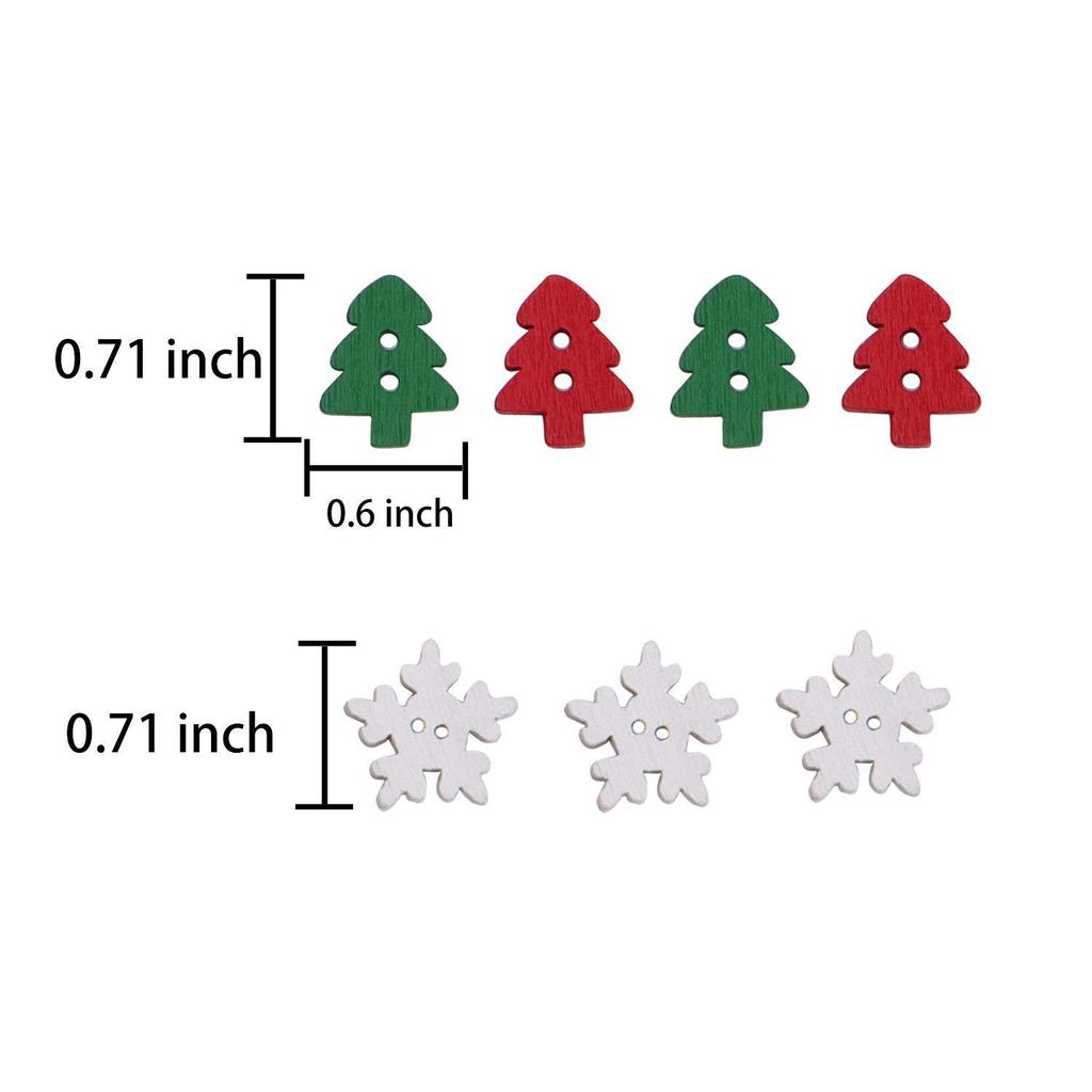 20mm White Wooden Snowflake Decorations for Christmas Trees