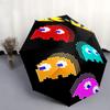 Pac-Man Game Pattern Folding Umbrella Windproof Waterproof Umbrella Outdoor Travel Sunshade Umbrella
