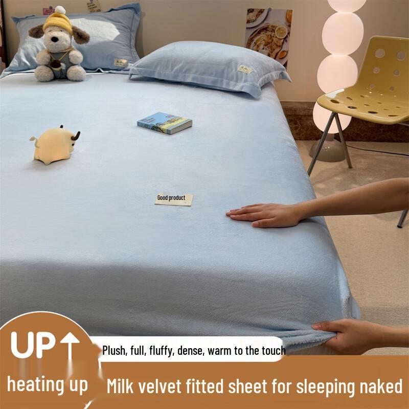 OEING Plush Warm Fitted Mattress Cover
