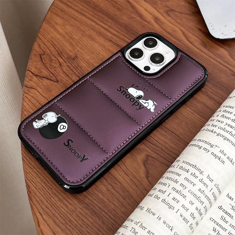

Miniso Мультяшный Snoopy Пуховик Однотонный Чехол для телефона для iPhone 17 Air 16 15 13 12 11 14 Pro Max Plus Пальто Хлеб Противоударный Чехол For iPhone 11 бездна