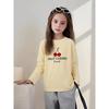 Trendy Children's Clothing Korean Style Long-Sleeve T-Shirt for Older Kids, Autumn Girls' Pure Cotton Base Shirt with Cherry Print Ins