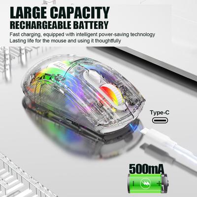 XYH20 Mouse BT5.0 2.4G Wireless Mouse 3-mode  2.4G Wireless BT5.0&USB Wired Transparent RGB