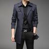 Men's Slim Fit Mid-Length Windbreaker Jacket, Korean Style Plus Size, M-8XL, for Casual or Business Wear, Ideal for Spring and Autumn.