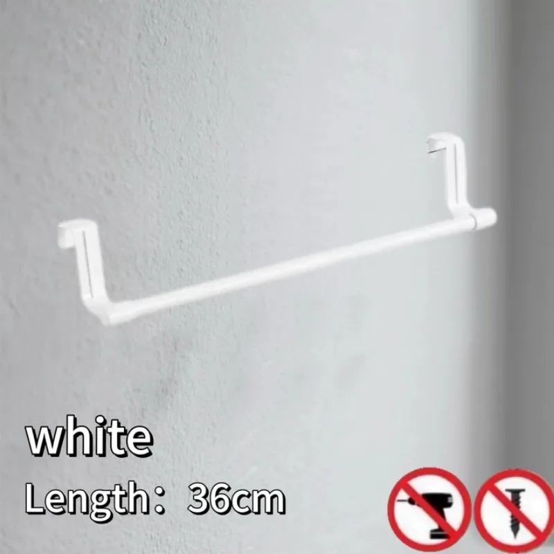 Stainless Steel Over Door Towel Rack Multipurpose Hanger for Kitchen Cabinet Bathroom Storage Organizer No Drill Mounting Holder