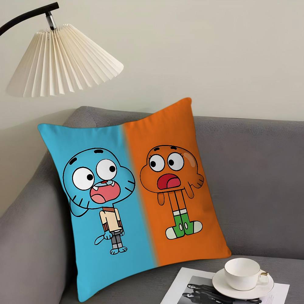 

The Amazing World Of Gumball Personalized Pillow Dust Cover Bedroom Kids Party Decoration Pillowcase Birthday Children Gift 12x12Inch