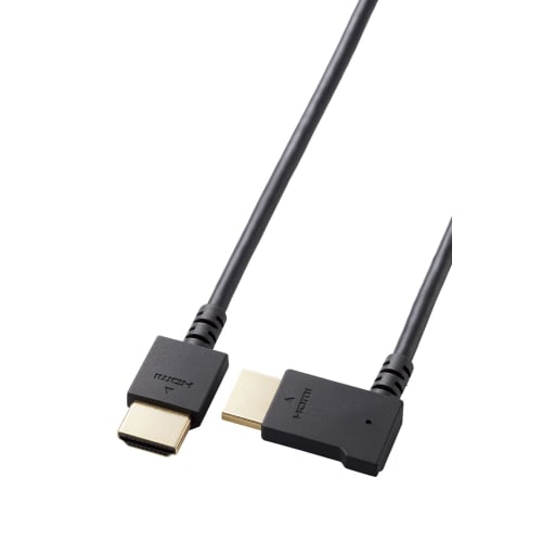 

ELECOM HDMI Cable 1.5m L-shaped Right-facing Soft High Speed 4K2K(30Hz) [HIGH SPEED with ETHERNET Certified] Black CAC-HD14EYR15BK