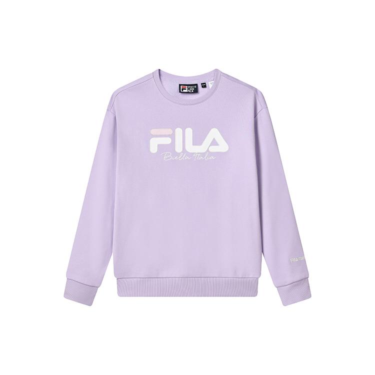 FILA Sweatshirts Unisex Light Xi Purple Crew Neck Thickened Regular F51U249299FVT XL