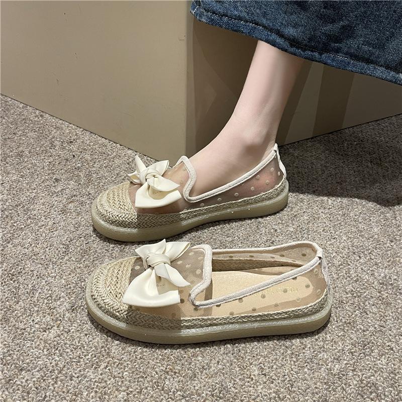 Mesh Single Shoes Women's New Spring and Summer Thick-soled Breathable Loafers One-pedal Fisherman Bean New