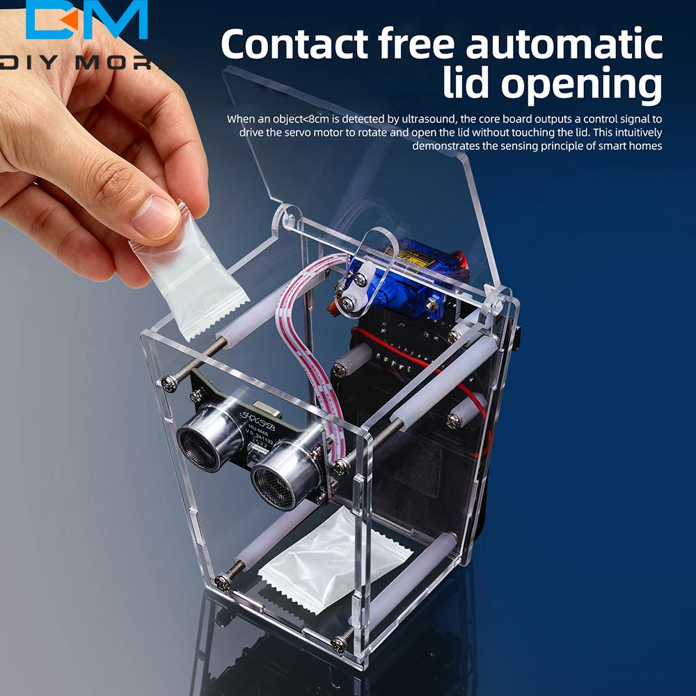 DIY Electronic Kit 5V Ultrasonic Automatic Sensing HU-102 Smart Trash Can DIY Kit for Maker Programming Learning Welding Parts