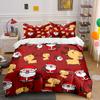 Santa and Reindeer Pattern Bedding Duvet Cover Set Duvet Cover Pillowcases  (1*Duvet Cover 2*Pillowcases, Without Duvet Insert)