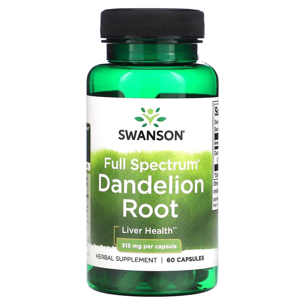 Full Spectrum Dandelion Root, 515Mg, 60 Capsules