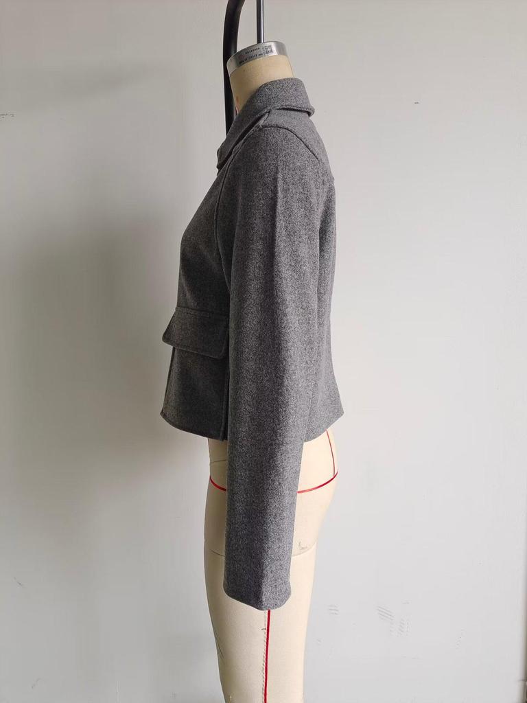 2025 Damski Europejski i Amerykański Styl Klapa Kieszeń Jednorzędowy Płaszcz Kurtka - Kolekcja Wiosna i Jesień