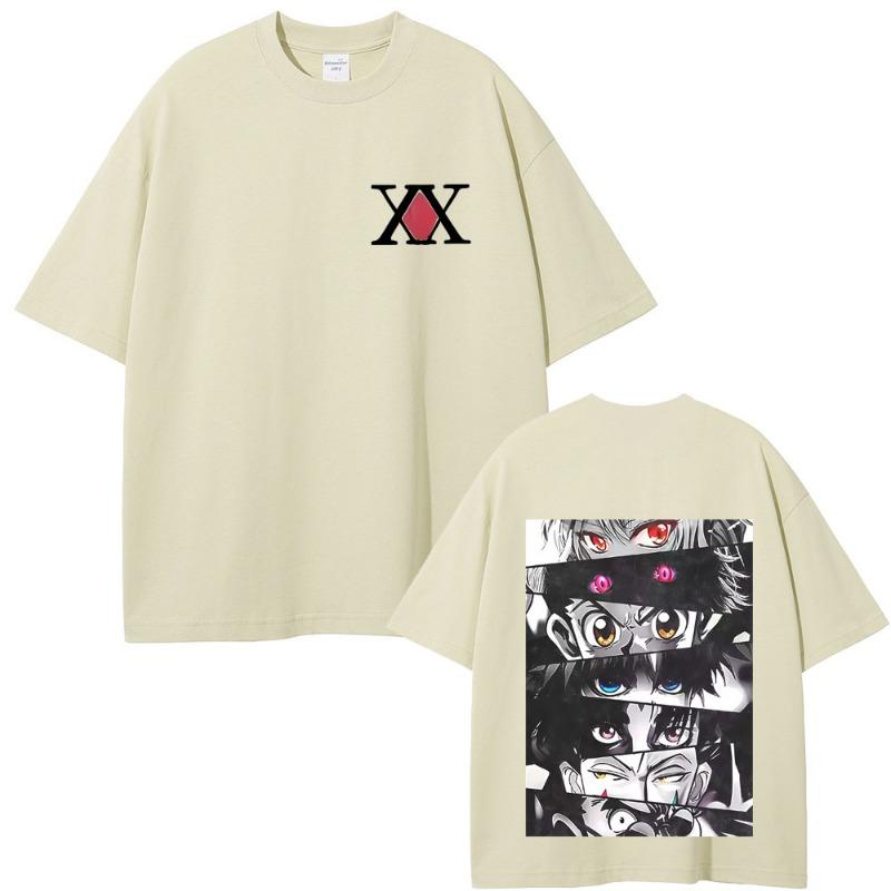 Anime Hunter X Hunter Eyes Graphic T-shirt Men Women Soft Cotton T Shirts Male Fashion Manga Oversized Streetwear