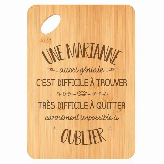 Planche à découper - PLANETEE - Une Marianne aussi géniale - Bambou - 30 x 20 x 1 cm - Bords arrondis