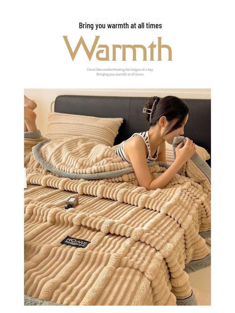 Klasse A Kaninchen Plüsch Korallenfleece Decke – Dick, Doppelseitig, Ideal für Winter, Büro, Sofa oder Auto.