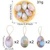 6PCS Plastic Easter Eggs Mini DIY Craft Bunny Eggs Hanging Ornament Colorful Multi-pattern Colorful Eggs Decoration