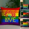 Pillow Case Sofa Living Room Bedroom Double-Sided Printing Homosexual Rainbow Flag Square Cushion Nap Time Pillow Case