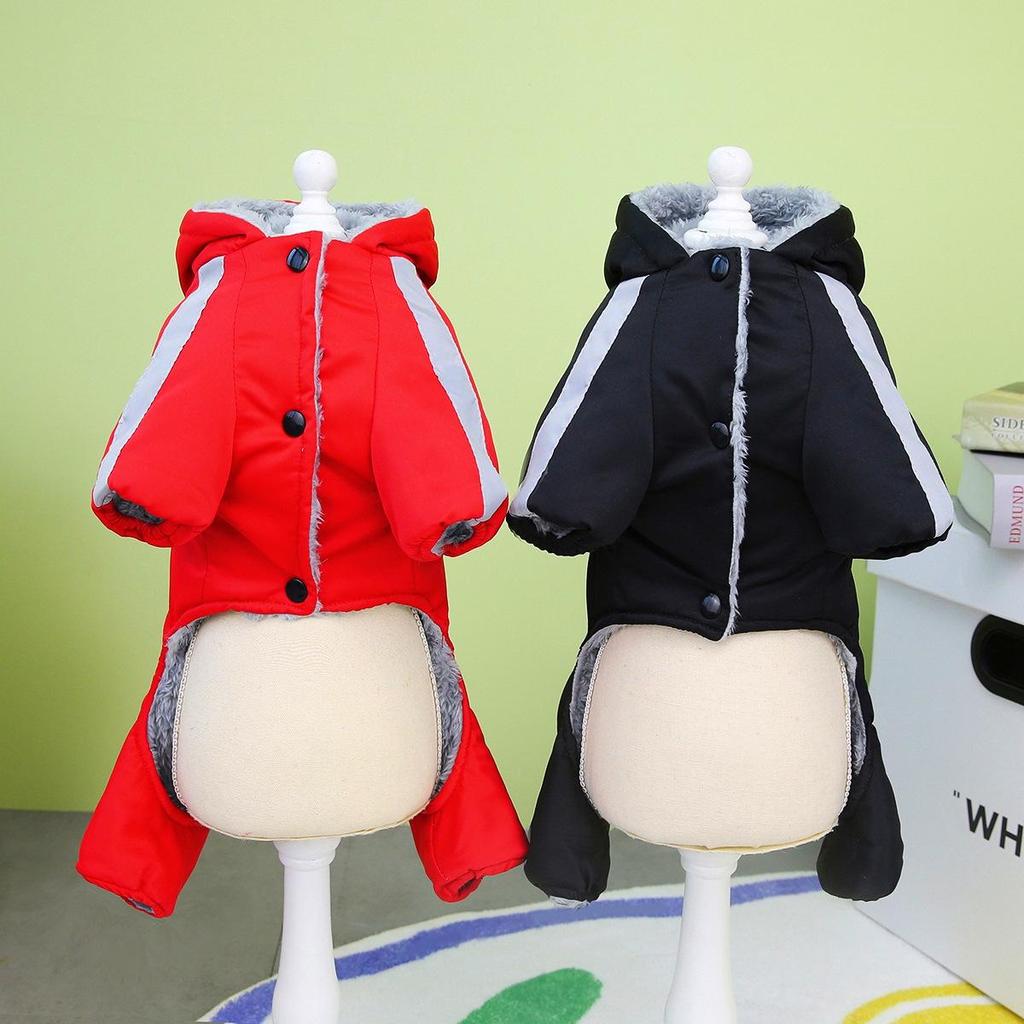 Reflective Four-Legged Cotton Dog Coat for Autumn and Winter Sports