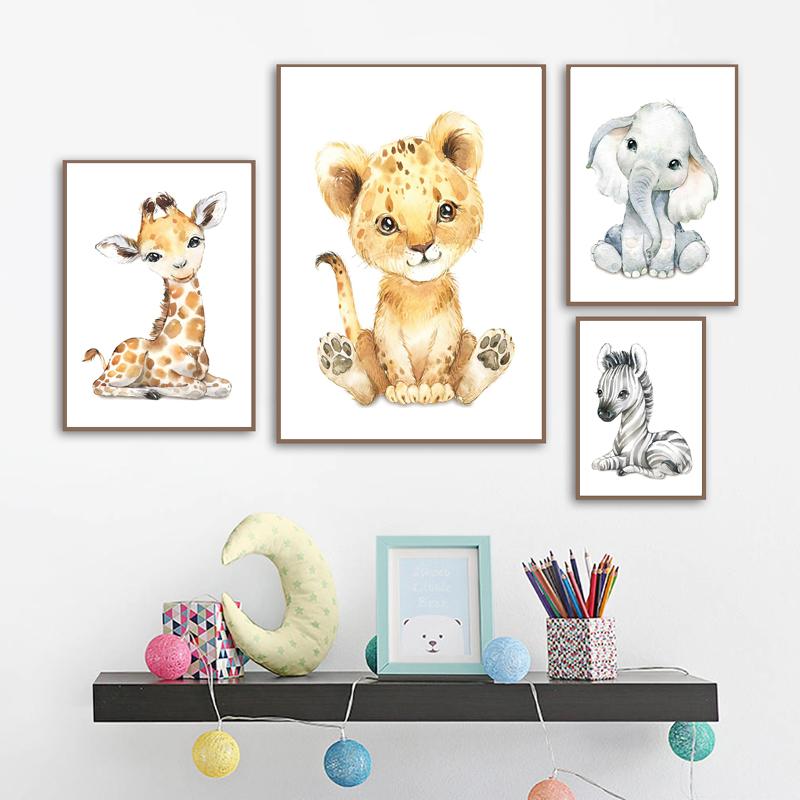 Zwierząt arkusze dekoracyjne obraz ścienny plakat artystyczny płótna dziecięce obrazy pokojowe do przedszkola dekoracyjne wydruki plakaty ścienne bez ramki