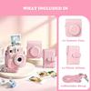 [HIYQIN] Instax Mini 13/12 PU Leather Protective Case Instant Camera Accessory Kit Pink