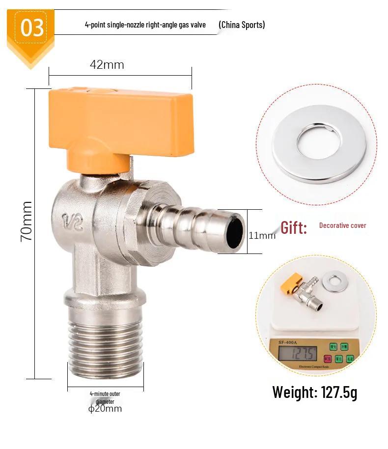4-6 Point Copper DN15 Union Ball Valve, Thickened, Internal/External Thread, Straight-Through, for Hot/Cold Water Systems