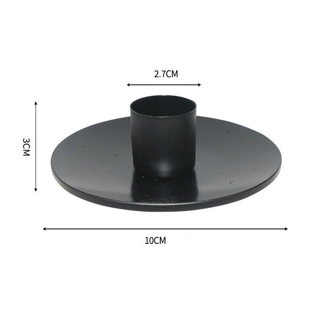 Подсвечник из кованого железа на одну свечу, подсвечник, декор для свечей, украшение, горячий Large чёрный