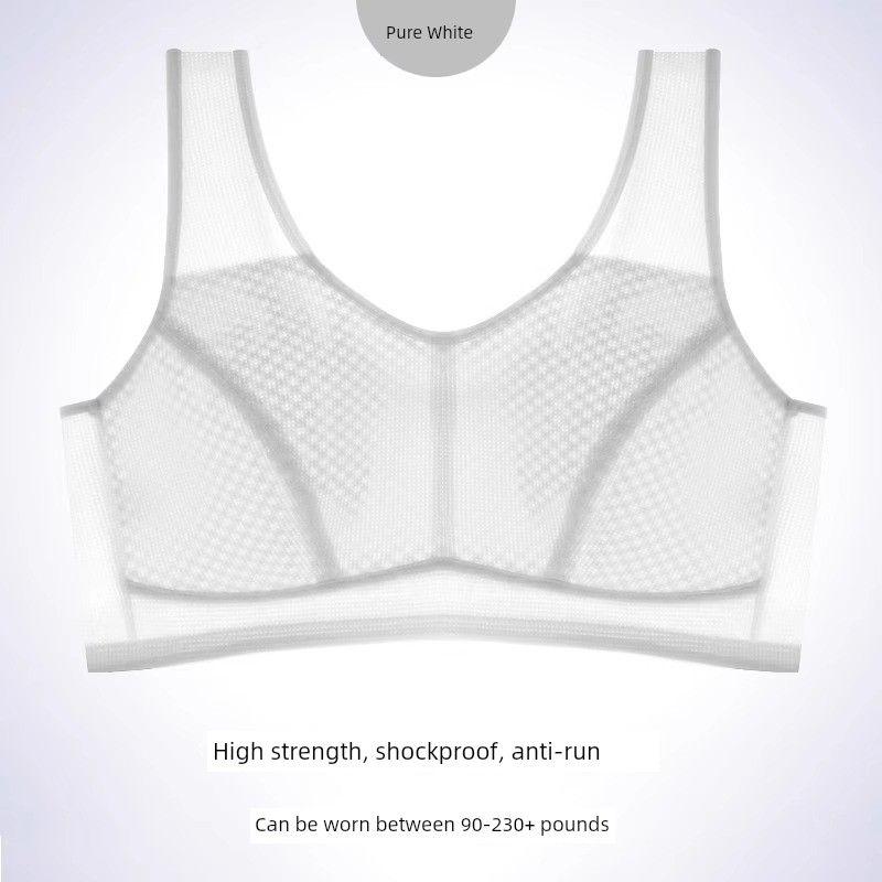 

Quick-Dry Women s Underwear, Thin Style, Minimizes Large Bust, Anti-Sagging, Seamless, Beautiful Back Vest-Style Sports Running Shockproof Bra 80B Pure White [Single Pack]