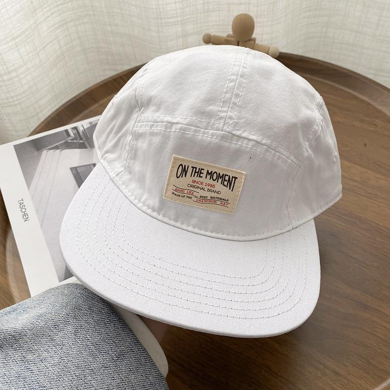 Soft Top Flat Brim Japanese Snapback Hat For Men Women Short Brim Hip Hop Peaked Cap Summer Cotton Sun Visors Baseball Hat