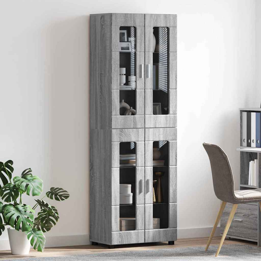 Highboard FLORIN Grey Sonoma 60 x 35 x 182 cm Particleboard