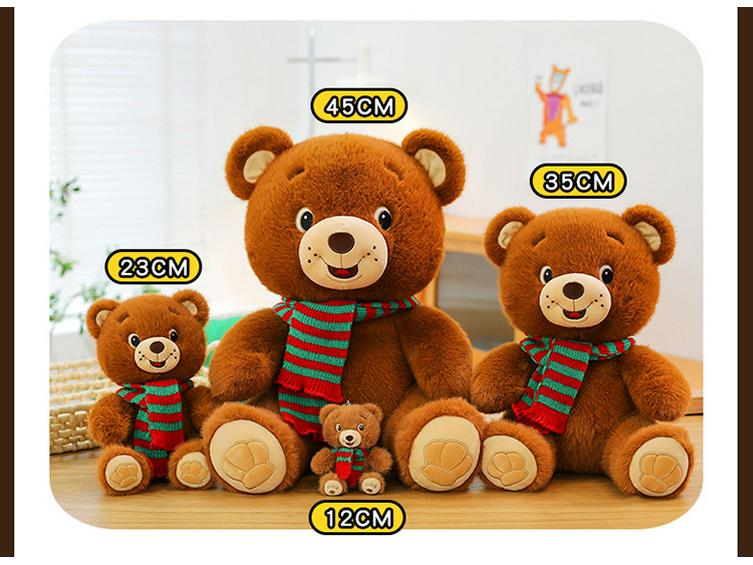 Adorable Teddy Bear Plush with Scarf - Perfect Gift for Girls