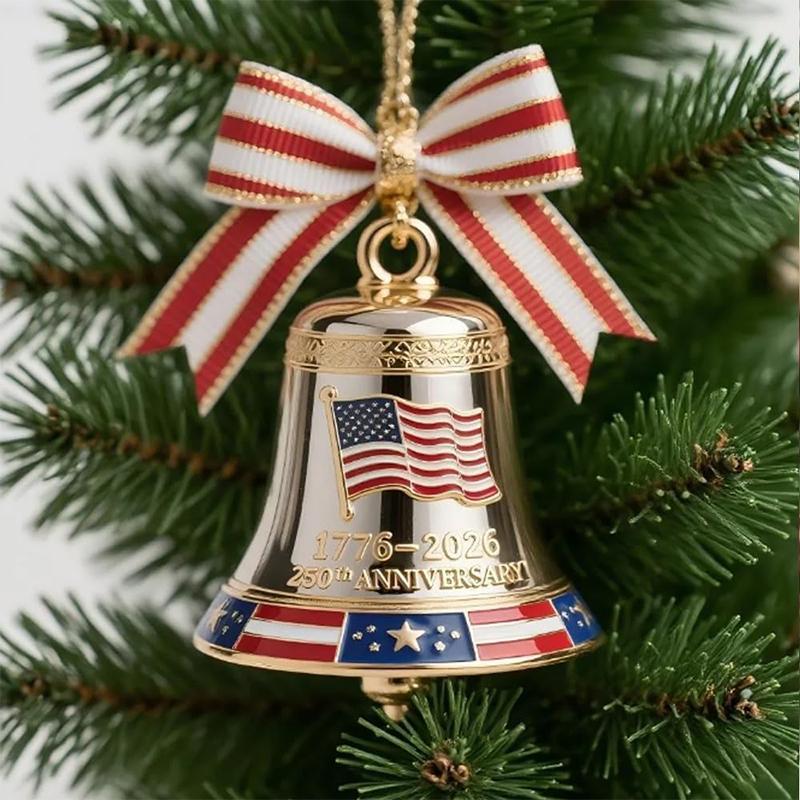 

Usa 250Th Anniversary Liberty Bell Ornament, Us Founding Pendant Gift, Handmade Metal Commemorative Guardian Doorbell B