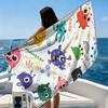 1Pc Cartoon Mini Monster Beach Towel Large Towel Super Absorbent Suitable For Beach Vacation Pool Summer Gift For Children
