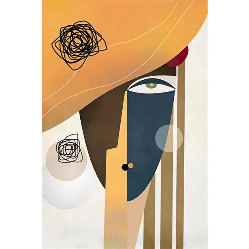 Modern Minimalist Woman Abstract Figure Art Canvas Painting  Wall Art Mural for Living Room Decor  Posters Prints Home Decoratio