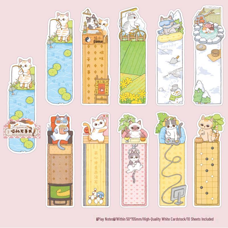 Glitter Cat Bookmark - Cute, Writable, Creative Gift for Students