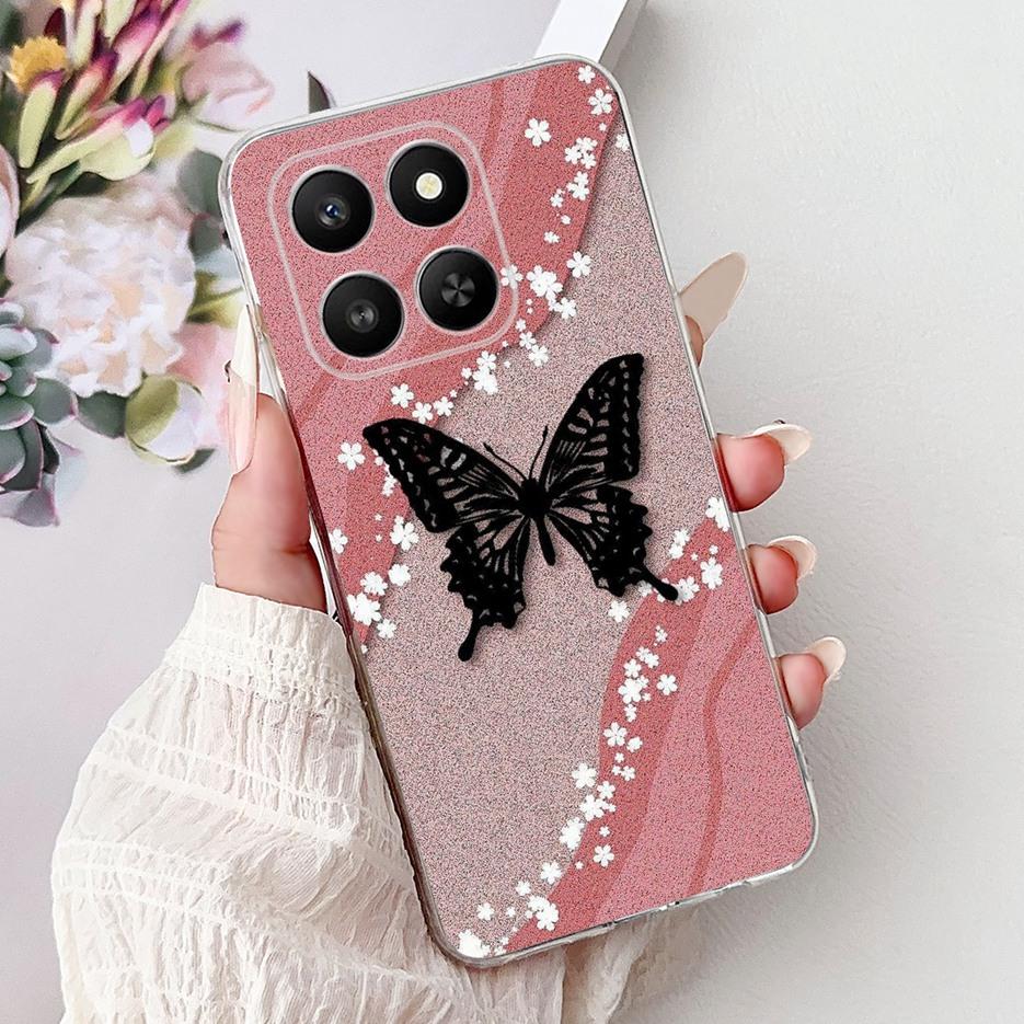 For Honor 400 Smart 5G Case LGN-NX1 Luxury Butterfly Painted Cover Soft Silicone Case For Honor X7d HonorX7d Honor400 Smart Bags