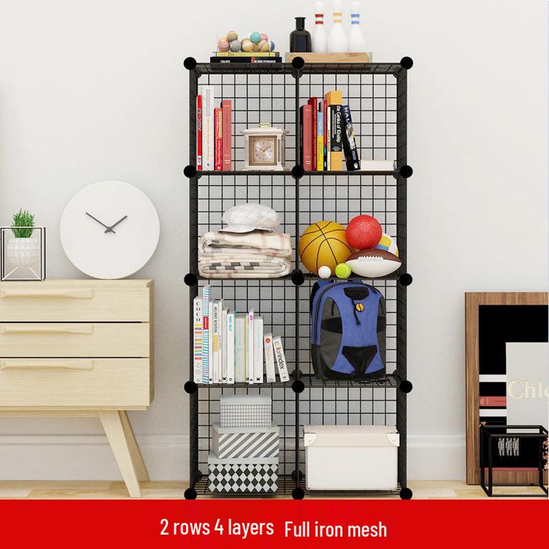Modular Plastic Bookcase with Doors - Modern Simple Design