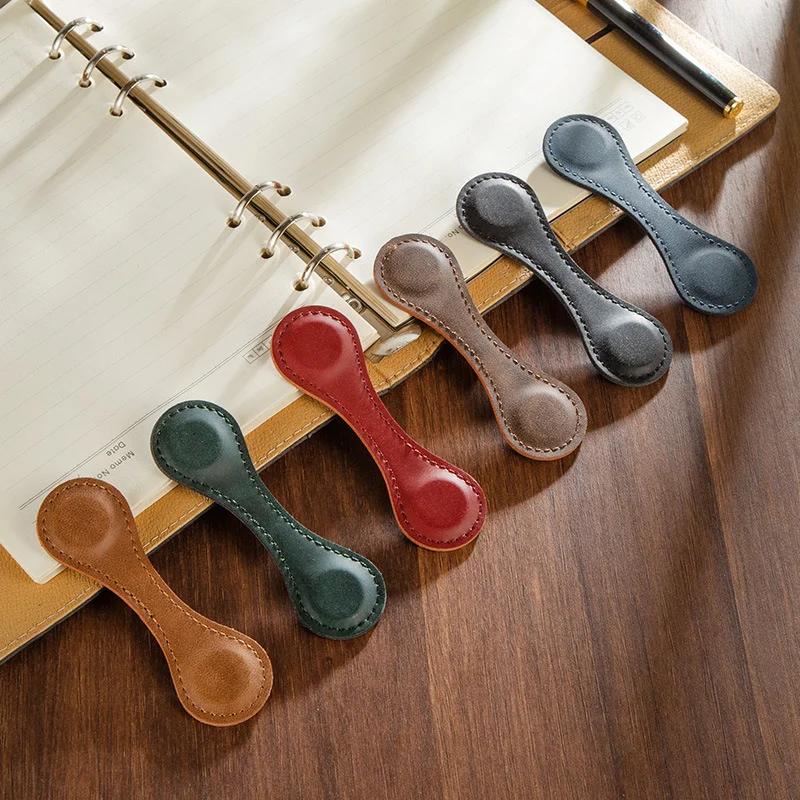 1pcs Magnetic Bookmark Double-Sided Magnetic Reading Bookmark Multifunctional Leather Bookmark Book Accessories