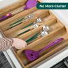Utoplike Cutlery Storage Extendable Cutlery Wooden Storage Sliding Dish Storage Kitchen Drawer Tabletop Drawer, Case, Box, Tray, Case, Storage,