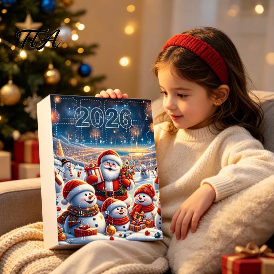 Weihnachts-Countdown-Aktivität Adventskalender 2026, Schneemann 24-Tage-Box mit Acryl-Anhänger Partygeschenke Anhänger, Festlicher Baumschmuck, Feiertagsgeschenk für