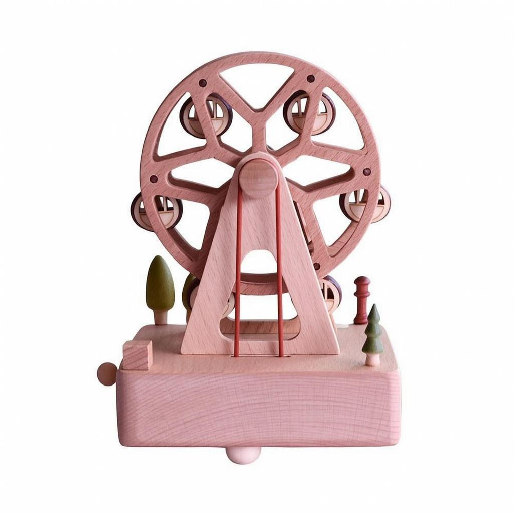 Handmade Melody Box with Wooden Base Mechanical Side Winding