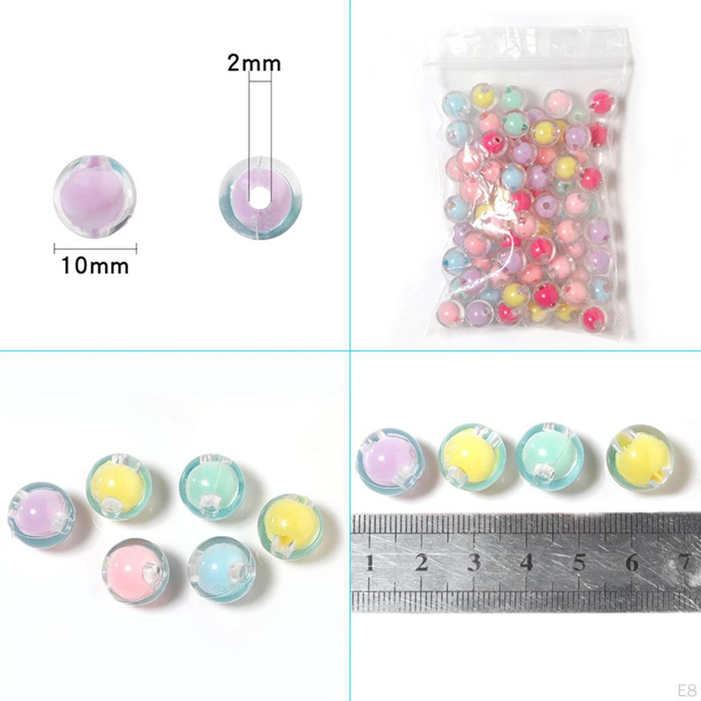 100 Pieces Colorful Acrylic Beads with Hole for DIY Craft, Necklace, Jewelry Making, Bracelets,