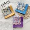 Korean Literary And Versatile Fashion Scarf Spring And Summer Cotton And Linen Small Square Scarf Silk Scarf Femininity Headband Scarf